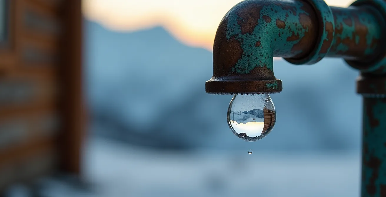 Installation de récupération d'eau et panneaux solaires sur un refuge de haute montagne